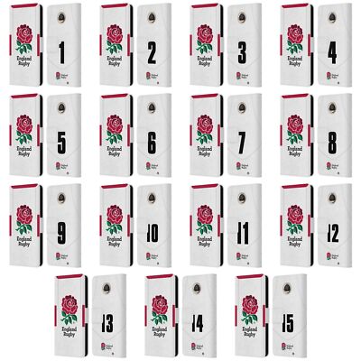 ENGLAND RUGBY UNION 2020/21 PLAYERS HOME KIT LEATHER BOOK CASE MOTOROLA PHONES