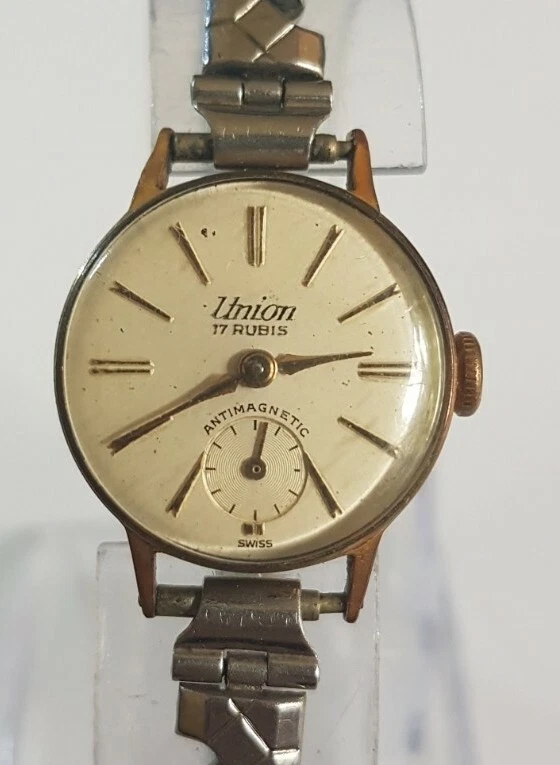 Hermoso reloj mecánico vintage Union 17 rubis para mujer Foto 3 de 4