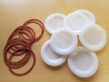 TATTLER E-Z SEAL REUSABLE Canning Lids & Rubber Rings 2 Doz WIDE Mouth BULK