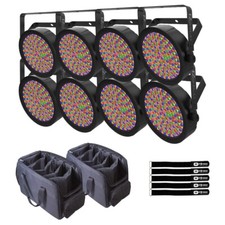 Chauvet DJ EZpar 64 RGBA ILS Battery Powered LED Par Wash Uplights 8 Pack