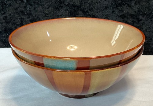 (2) Sango Flair Brown 4836 Cereal/Soup Bowls Pair Discontinued - Picture 8 of 9