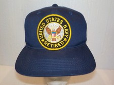 United States Navy Retired Embroidered Snapback Dark Blue Hat Ball Cap