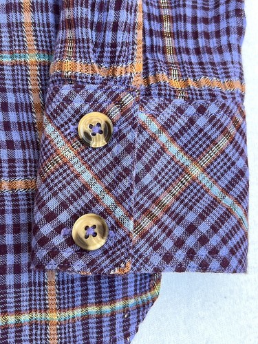Camisa a cuadros de algodón Free People de gran tamaño púrpura arrugada texturizada algodón talla pequeña - Imagen 14 de 20