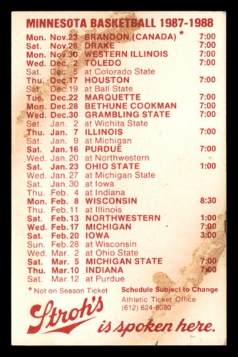 1987 - 1999 Minnesota Gophers horario de bolsillo programado por la NCAA * Tú eliges* - Imagen 10 de 26