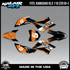 Graphics Kit for Kawasaki KLX110 KLX110R/RL (2010-2024) Turbo Series - Orange