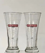 VTG 2 PERNOD PARIS ANISE LIQUEUR/APERITIF GLASSES “CELEBRATES 200 YRS OF PERNOD”