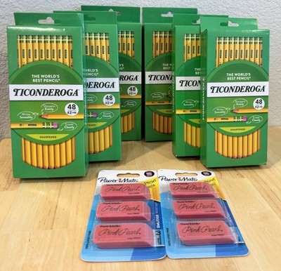 Ticonderoga Premium Wood Pencils, Sharpened #2 Lead, Yellow 48ct  (6 Packs)