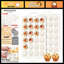 Nonstick Silicone Mini Muffin Pan Set - 24 Cups, Metal Reinforced, Easy Grip Han