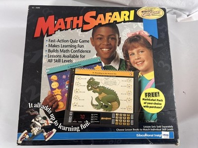 Vintage Educational Insights MathSafari Electronic Game 7 Lesson Books Tested