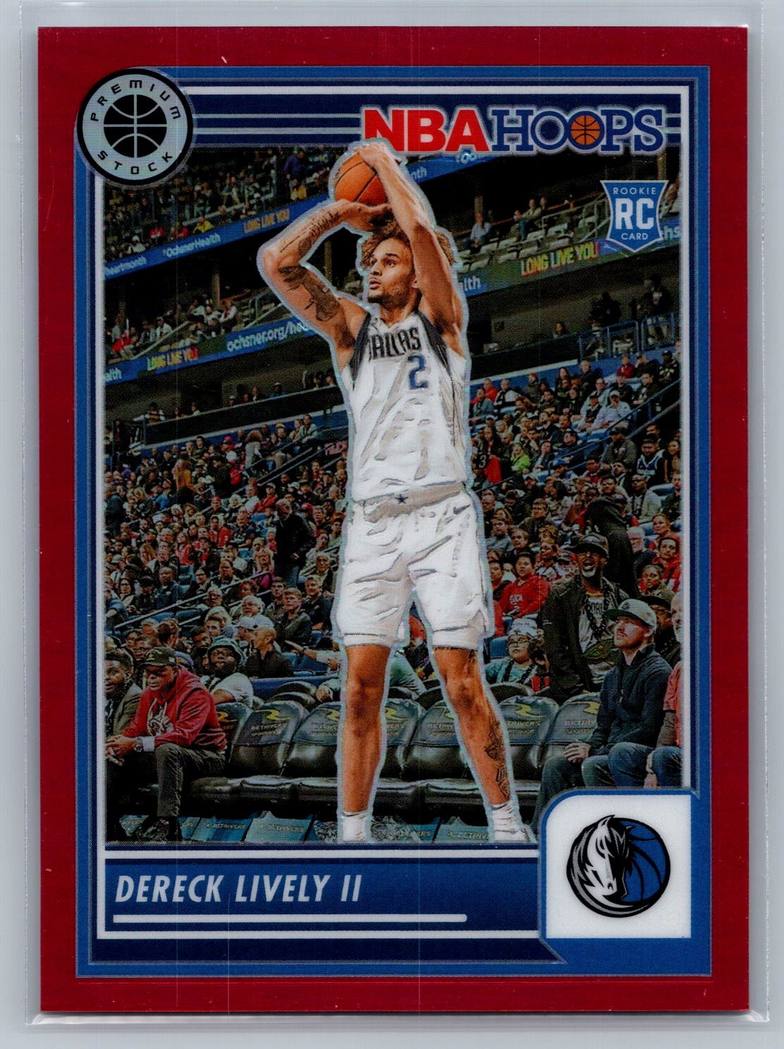 Dereck Lively II 2023-24 Hoops Premium Stock Rookie Red Prizm /275 #253