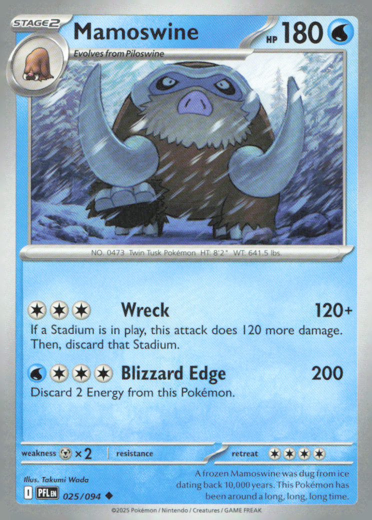 Mamoswine Uncommon ME02: Phantasmal Flames 025/094 NM