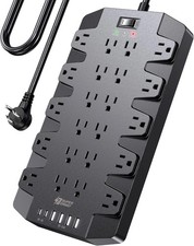Power Strip Surge Protector with 22 AC Outlets and 6 USB Charging Ports 6.5Ft ..