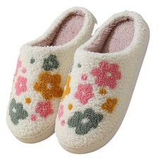 Women Home Slippers Cute Pattern Strawberry 5.5-6.5 Women/4-5 Men Flower
