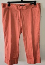 New Lane Bryant Lafayette Crop Flared Leg Coral Pink Dress Pants size 24 MSRP$40