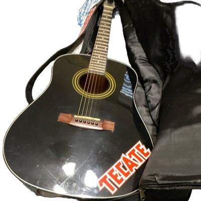 Samick LW-015C/BBK Dreadnought 6-String Right-Hand Black Acoustic w/ Gig Bag