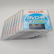 8x New Open Box Maxell Mini DVD-R Camcorder 30 min 1.4 GB Discs Lot