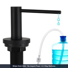 Upgraded Matte Black Soap Dispenser for Kitchen Sink, Stainless Steel Countertop