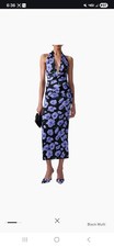 Carolina Herrera XS halter blue floral midi dress