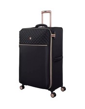 it Luggage Divinity Black Large 81cm Expandable Suitcase 8 Wheel TSA Lock