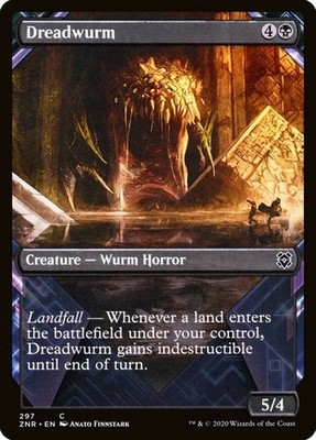 X 1 Dreadwurm NM Showcase Zendikar Rising ZNR 297 MTG Magic The Gathering