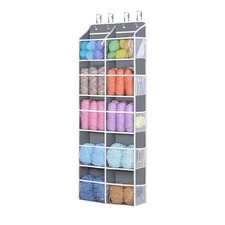 Over Door Hanging Yarn Storage Organizer, 5 Tiers Hanging Yarn Knitting Organ...