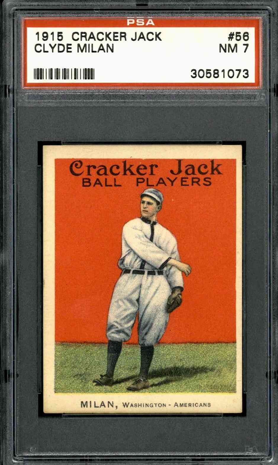 1915 Cracker Jack #56 Clyde Milan - PSA 7