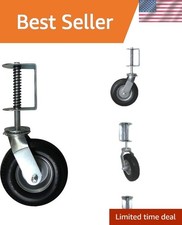 Heavy Duty Flat Free 8-Inch Spring Gate Caster with Universal Mount, 220-lb Cap