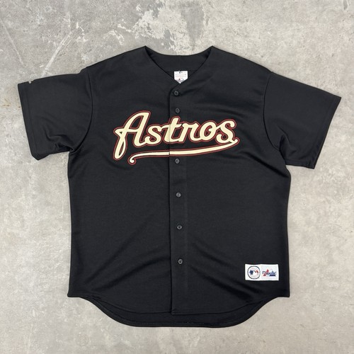 Vintage Houston Astros Majestic Authentic Sewn Black Jersey Size XL Made In USA!