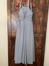 azazie bridesmaid dress Ginger Dusty Blue Size A6