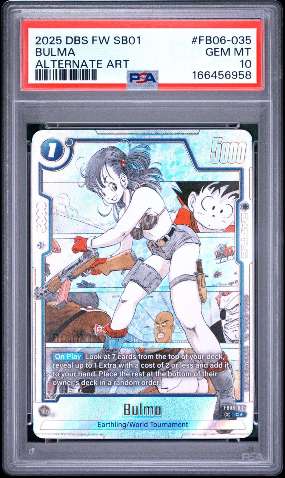 Dragon Ball Super  DBS FW Bulma Alternate Art FB06-035 PSA 10 Gem Mint