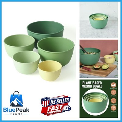 Bamboozle Mixing Bowls 5 Piece Nesting Bowl Set Multi-Color Matte Finish