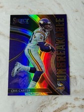 CRIS CARTER - 2020 PANINI SELECT FOOTBALL SILVER PRIZM UNBREAKABLE INSERT CARD