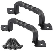 OVOV 2 Pack Barn Door Pull Handle Hardware for Garden Gate 4"  Solid Steel, ...