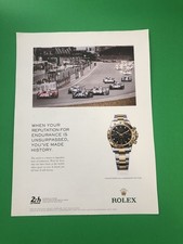ROLEX OYSTER DAYTONA 24 LE MANS WATCH ORIGINAL PRINTED AD ADVERTISEMENT PRINT