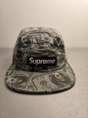 【美品】supreme 100 dollar bill camp cap Supreme 100 Dollar Bill Camp Cap FW17 Green (Unworn, New with Tag
