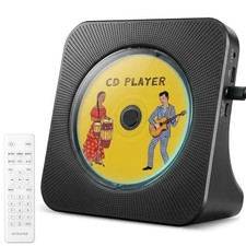 CD Player Portable Bluetooth Desktop CD Player for Home Portable CD Black