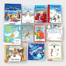 Winter Snow Kids Book Lot of 11 Children’s Picture & Story Books Snowman Bear
