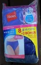 NOS 2015 Hanes Cotton Hi-cut Panties 8 Pack Underwear Multi Color Women's Size 9