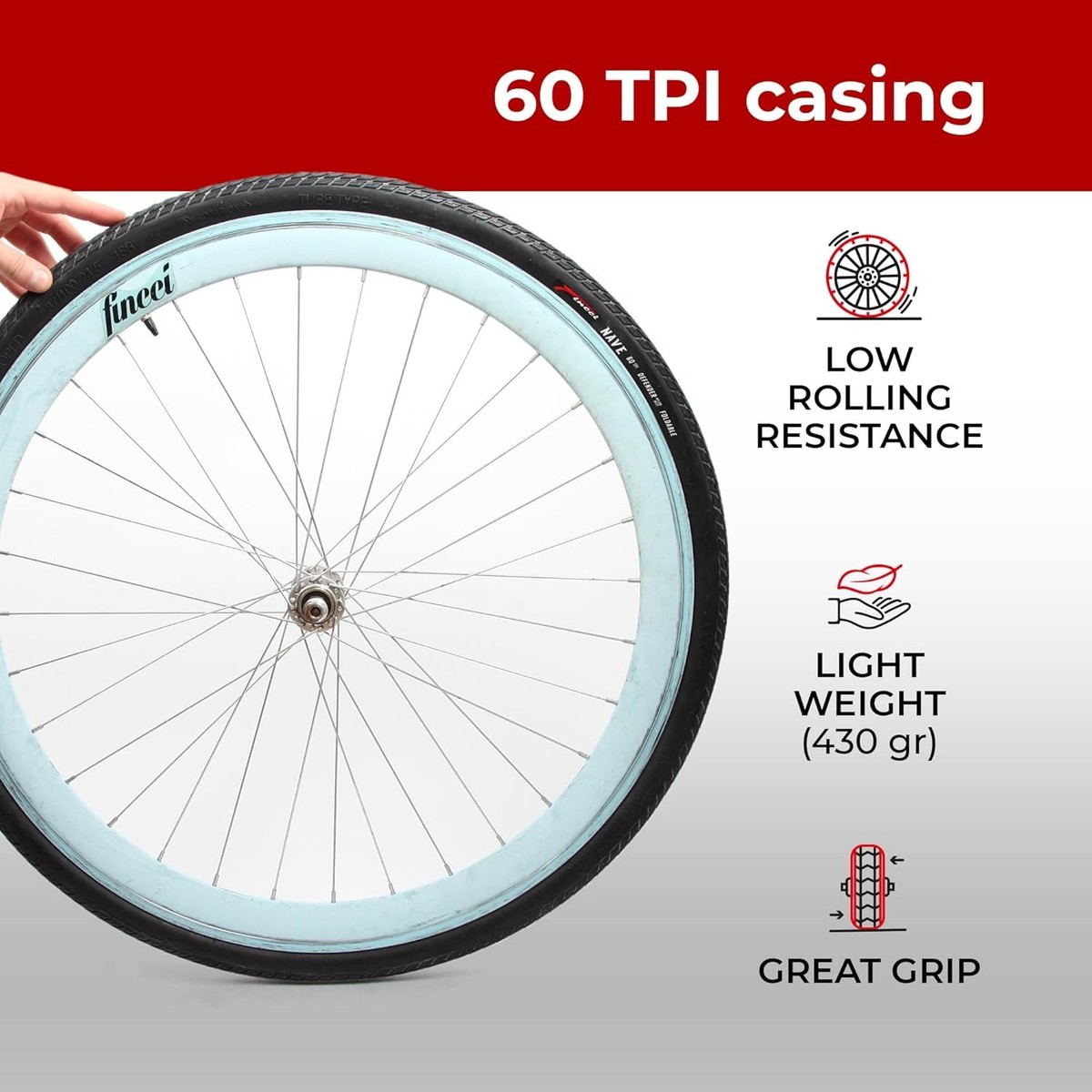 Copertone Bici 700x35c Fincci Coppia Pieghevole Copertoni 700x38c