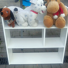White Freestanding Open Bookcase, 2 Shelves, Rectangular 80 x 30 x 60cm