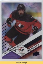 2024 Team Canada Juniors Purple Patterned Foilboard Jett Luchanko #83 READ mq5