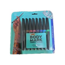 BIC BodyMark Temporary Tattoo Marker, Assorted Colors, 8-Count Pens