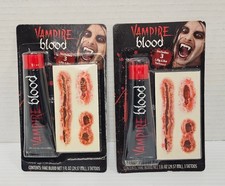 Fun World Vampire Blood  Tattoos 1 Oz Tubes Lot Of 2 Halloween Cos Play NIP
