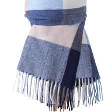 Pleneal Scarf for Women - Womens Winter/Fall Scarf, Long Plaid Blue  Beige