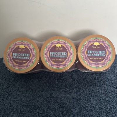 Tree Hut Frosted Cranberry Shea Sugar Scrub, (3) 18 oz, NEW, RARE holiday scent