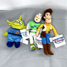 Toy Story Woody Buzz Light Year Alien The Disney Store Bean Bag Plush Set of 3