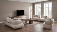 Couchgarnitur 4+4+1 Modern Beige GemüTlich Sofa Sessel Polster Set Wohnzimmer