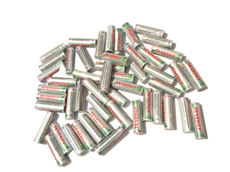 Lot of 50 Tenergy Centura Low Self Discharge NiMH Rechargeable AA Batteries Used