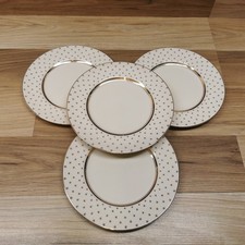 4 x Vintage Maddock Ivory Ware Gold Stars 17.5cm Side Plates