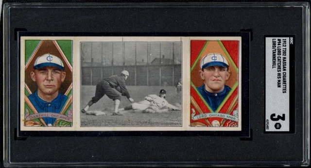 1912 Hassan T202 Lee Tannehill & Harry Lord mit 🔥Shoeless Joe Jackson🔥 SGC 3